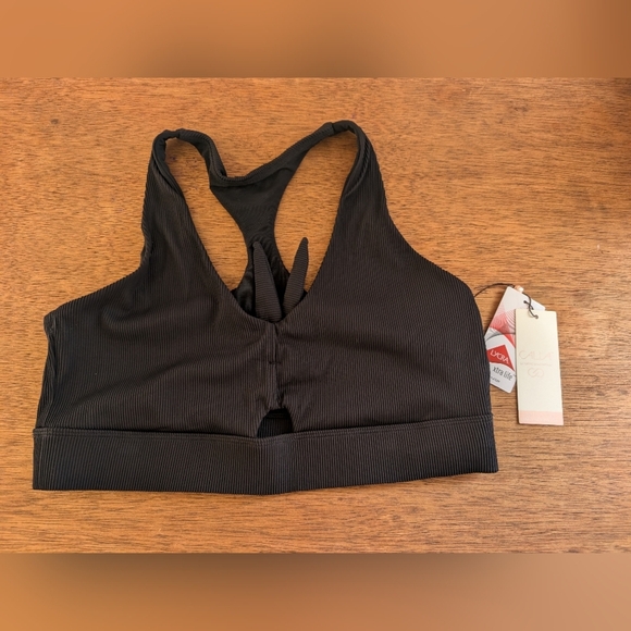 CALIA by Carrie Underwood Black Ribbed Sports Bra - Picture 1 of 4